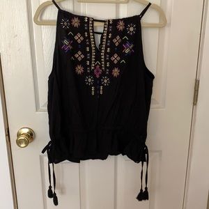 Black boho tank